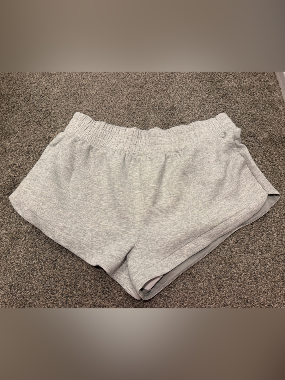 Women's Light Heather Gray Athletic Shorts with Elastic Waist